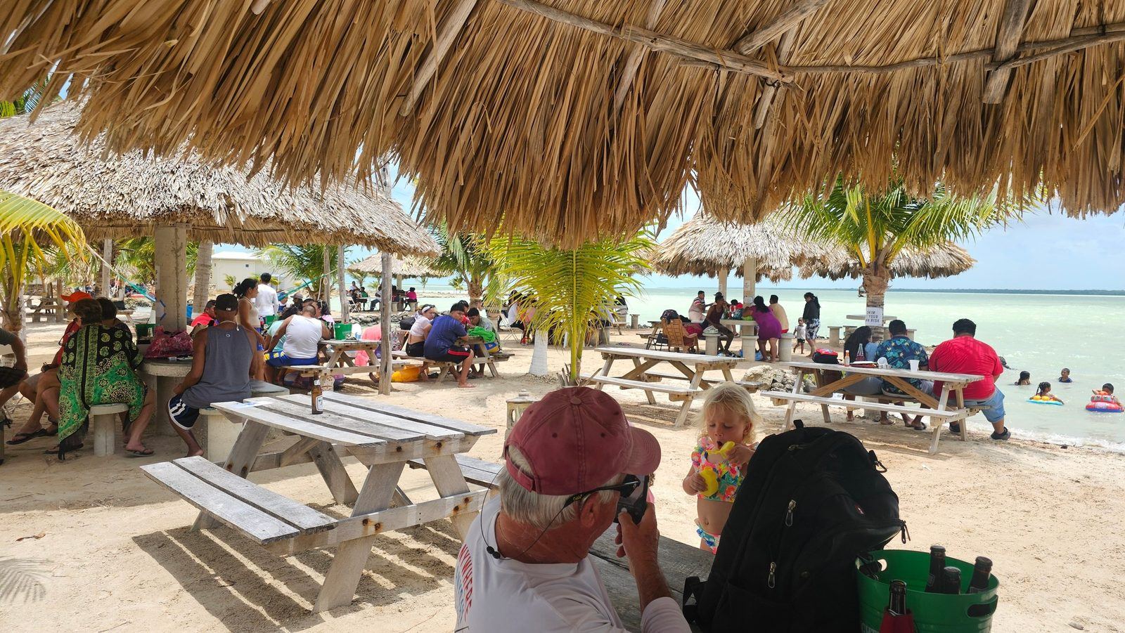 Palapas on the beach at Cerros Sands