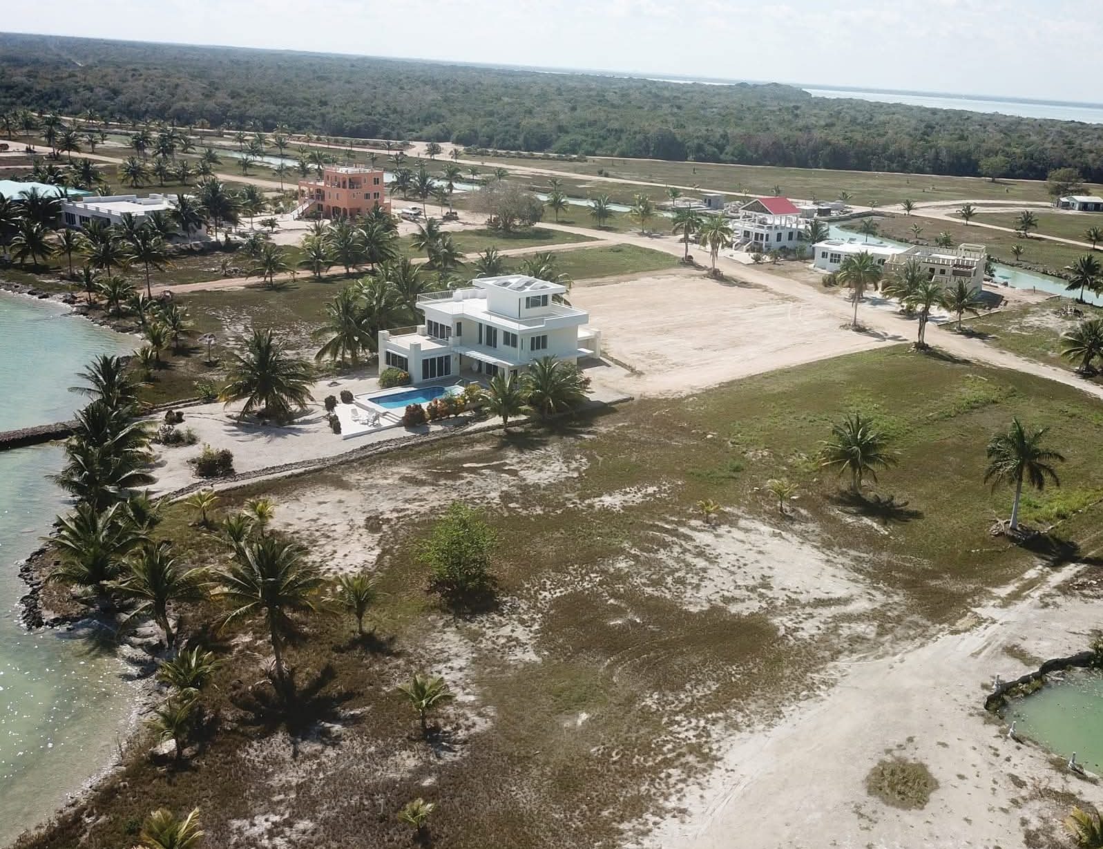 Aerial view of the canals at Cerros Sands