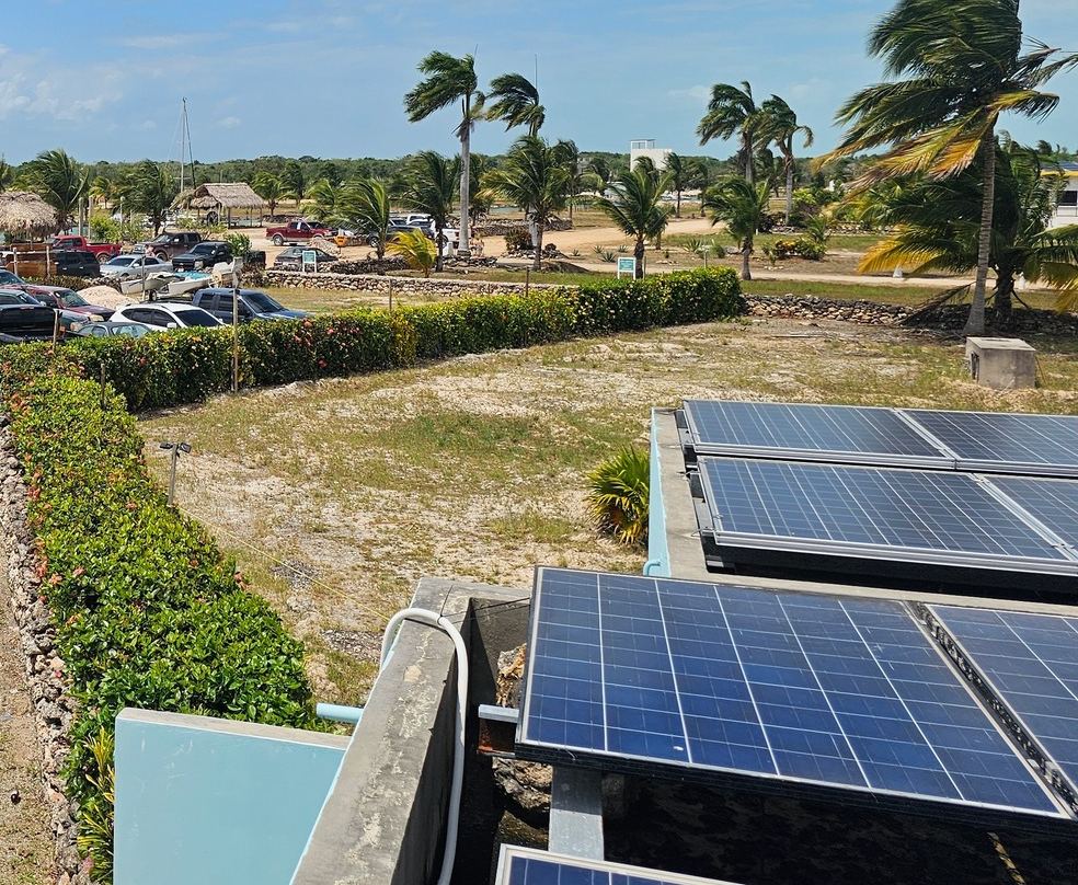 Solar panels at Cerros Sands, an off-grid community